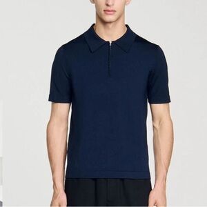 Sandro Knitted Pablo Zip Polo Shirt